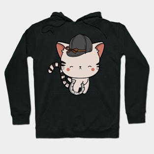 Funny tabby cat is ready to ride a horse Hoodie